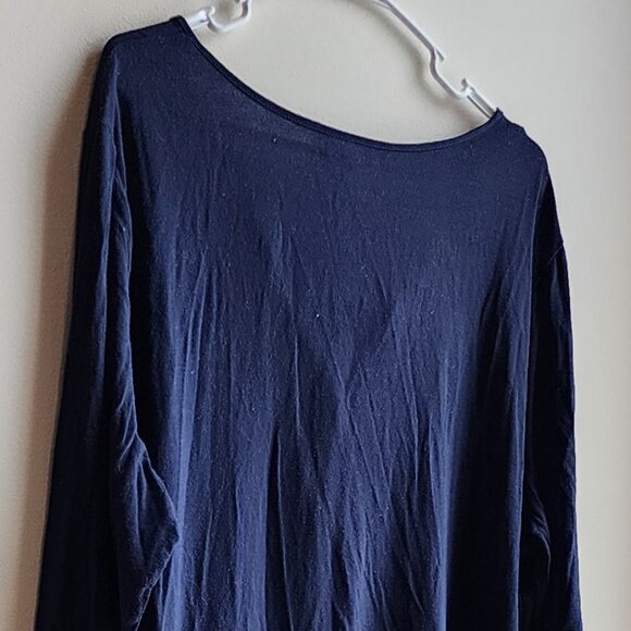 Jones New York Navy Blue Button-Up Henley Size 2X - Picture 10 of 13